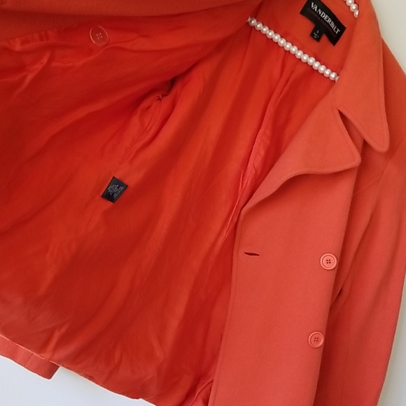 Gloria Vanderbilt Orange Coat - Size 8 - Picture 8 of 9